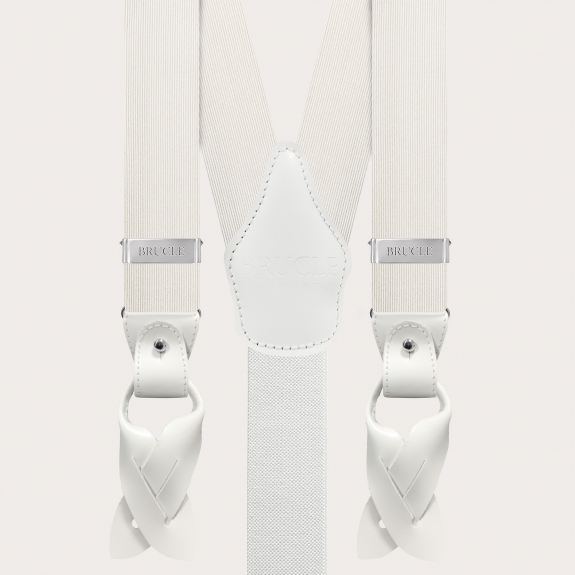 Tirantes blancos de seda jacquard