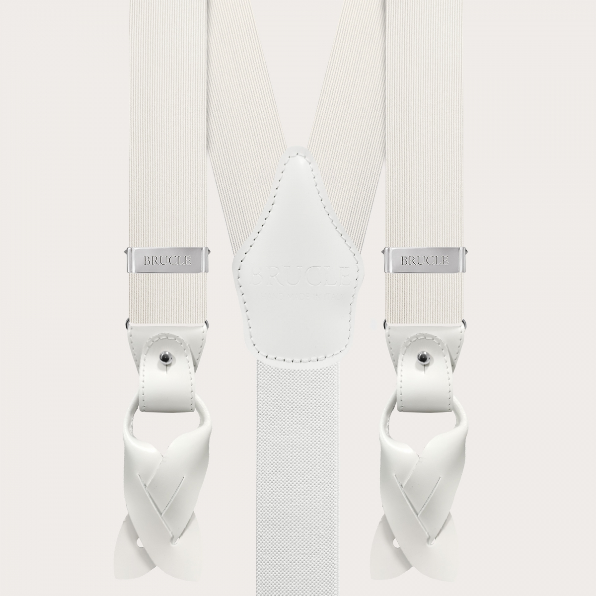 Tirantes blancos de seda jacquard