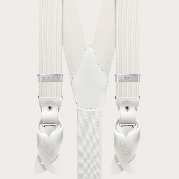 Tirantes blancos de seda jacquard