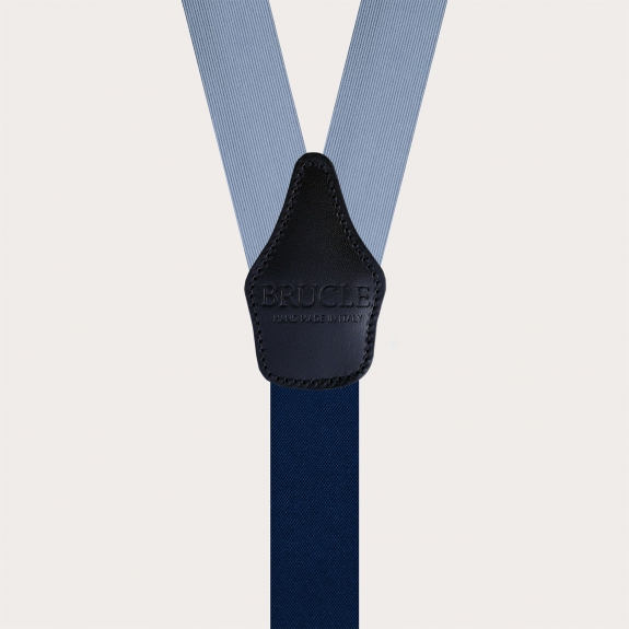 Silk Y-shape suspenders with braid runners, blue sky