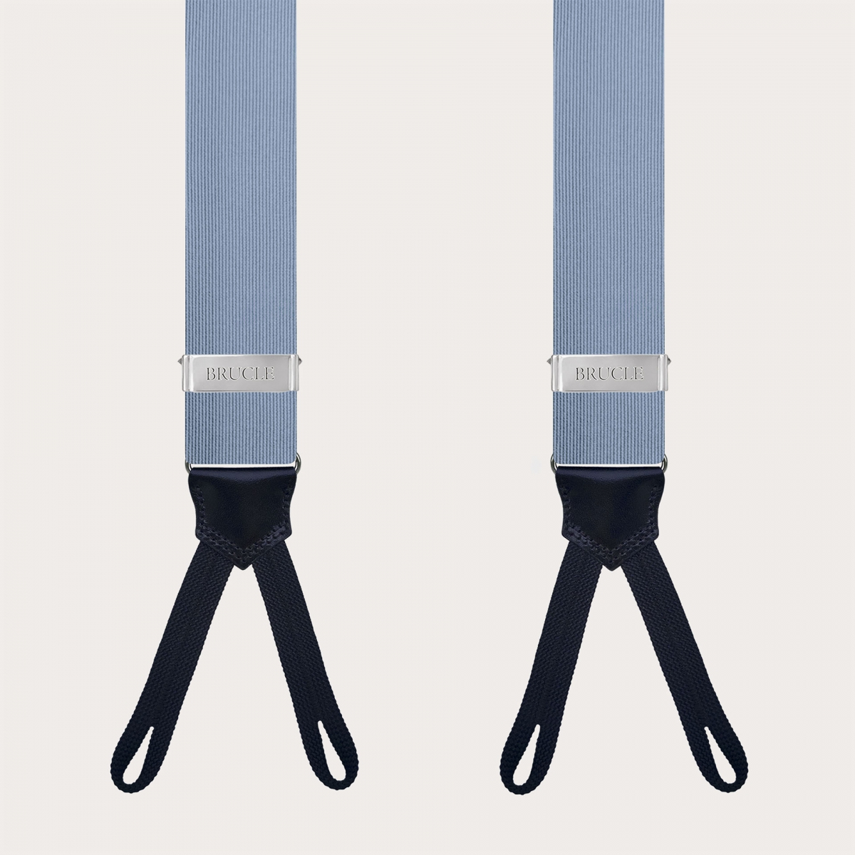 Silk Y-shape suspenders with braid runners, blue sky
