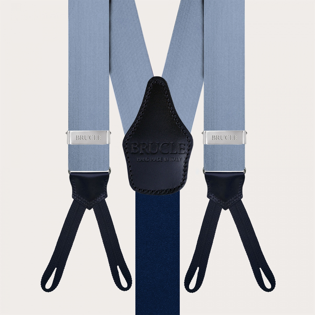 Bretelles larges à tresses pour boutons, blue clair