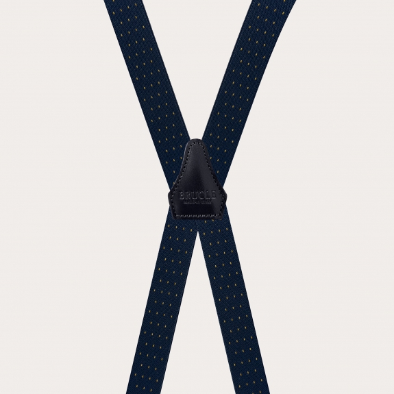 Bretelle strette blu con puntaspillo arancione