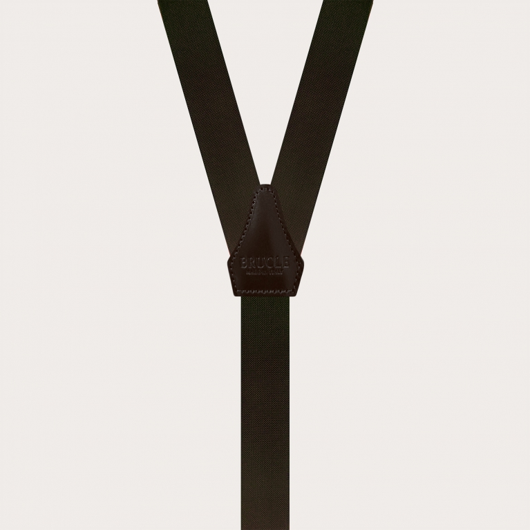 Dark brown narrow Y-back suspenders