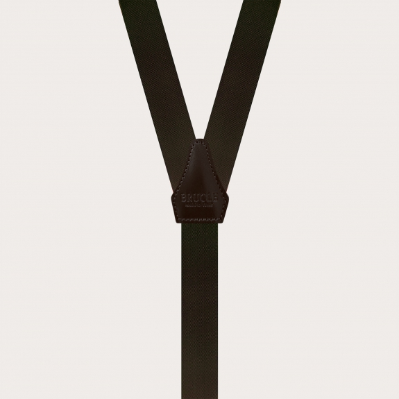 Dunkelbraune schmale Y-Rücken Hosenträger