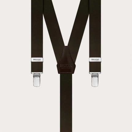 Dark brown narrow Y-back suspenders
