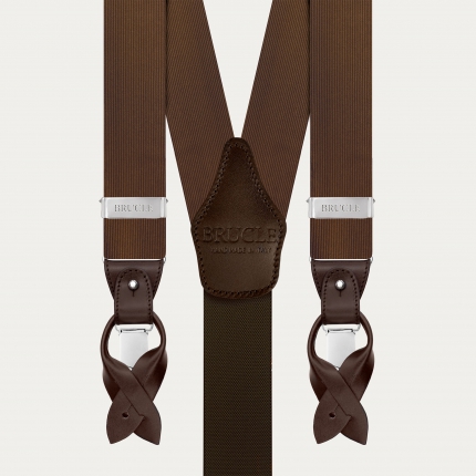 Elegant brown silk suspenders