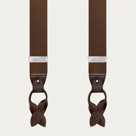 Elegantes tirantes marrones de seda