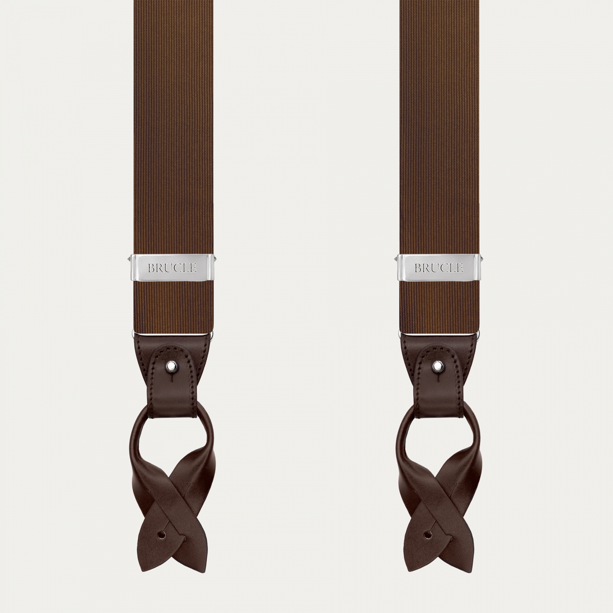 Elegantes tirantes marrones de seda