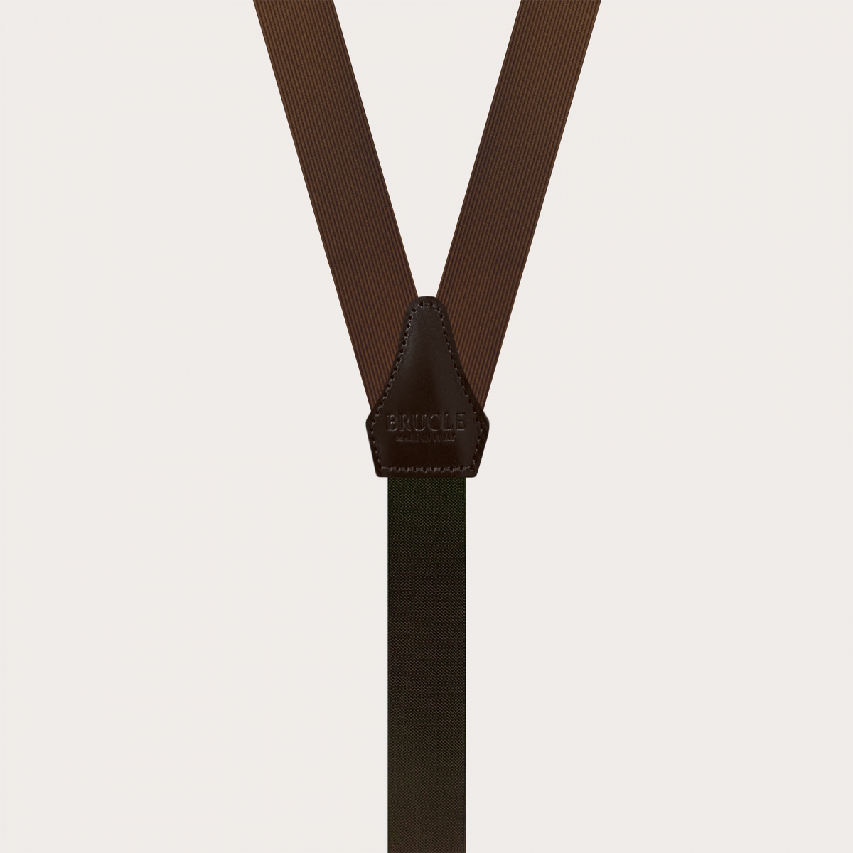 Narrow suspenders in brown and gold silk with buttonholes