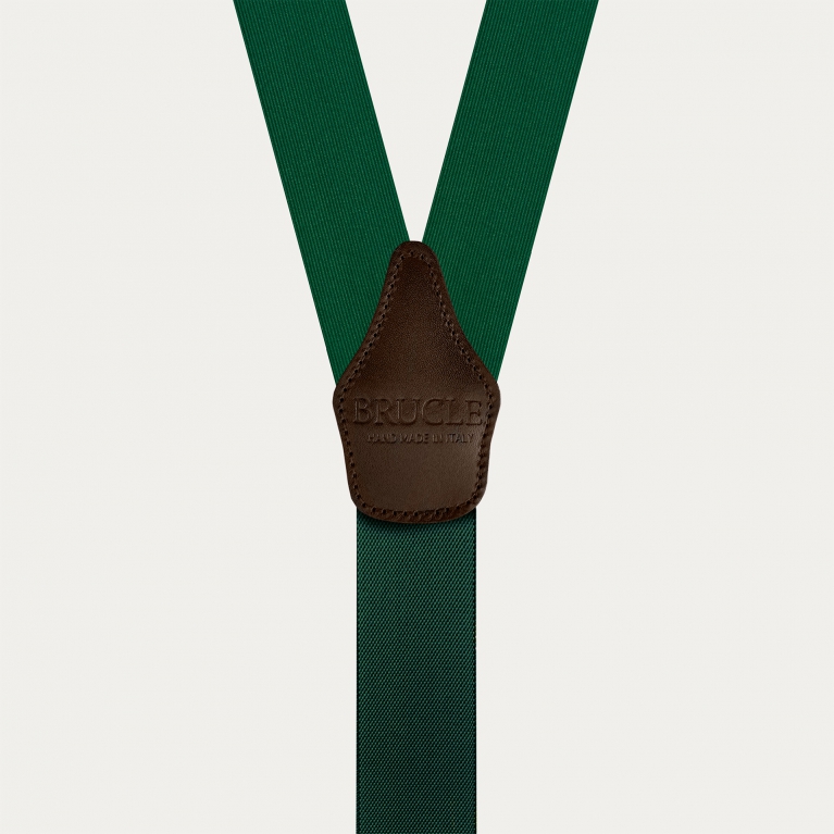 Green and gold men's silk suspenders with buttonholes