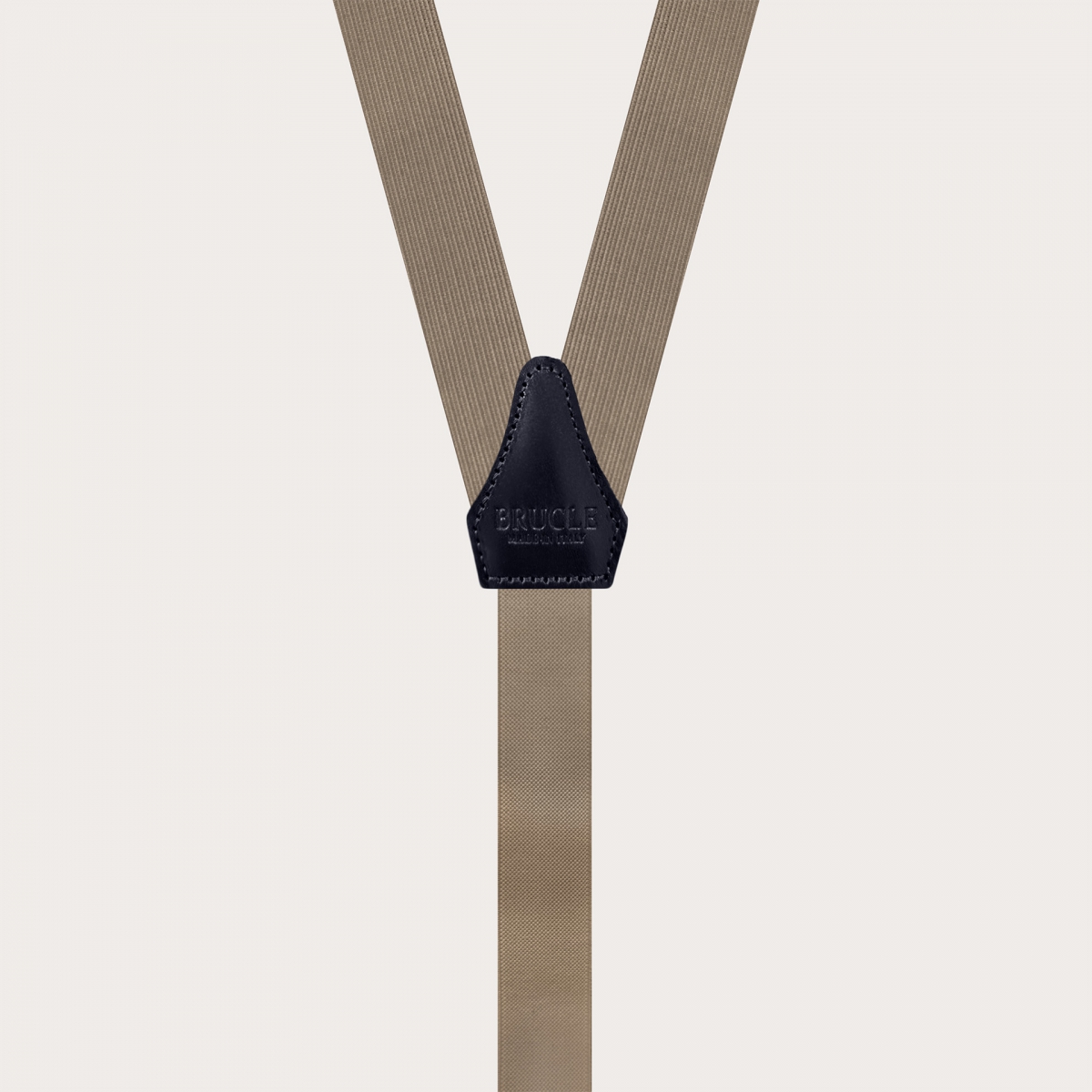 Narrow ecru suspenders dual-use with gold clips