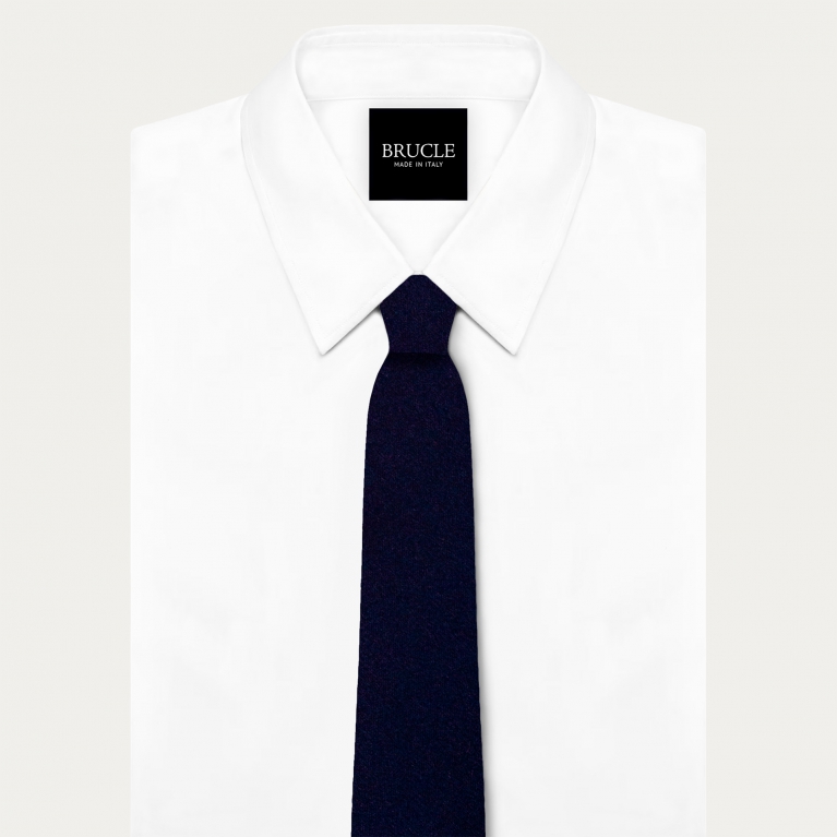 Elegant blue silk satin tie