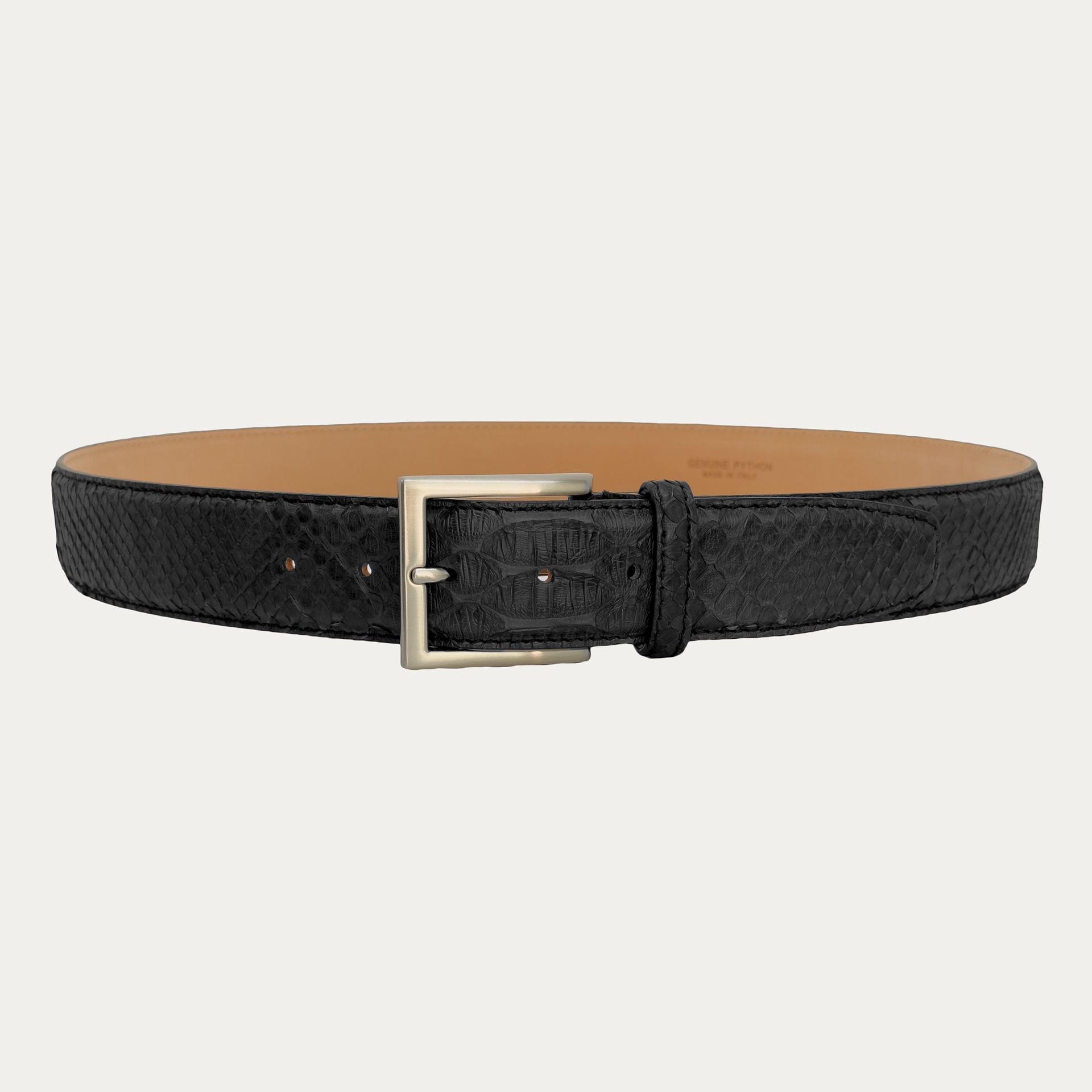 High Black Python Belt | BRUCLE Luxury Belts