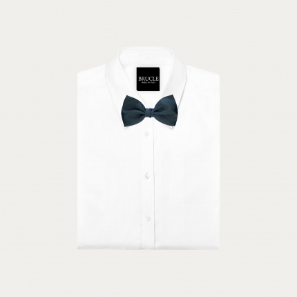 Midnight blue silk satin bow tie