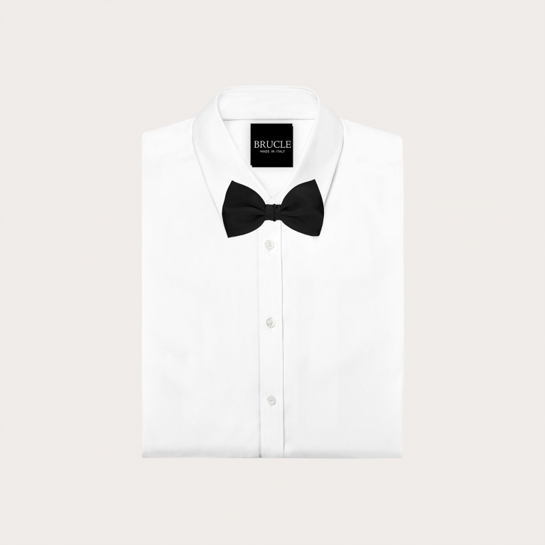 Nœud papillon noir à nouer en satin de soie