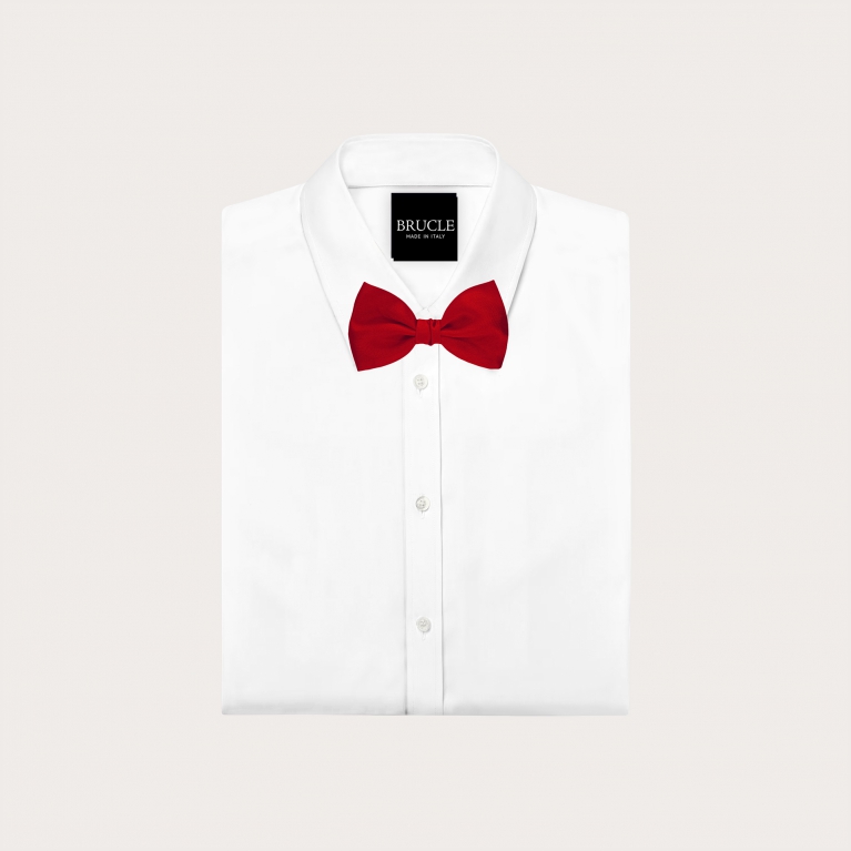 Papillon da annodare rosso in raso di seta