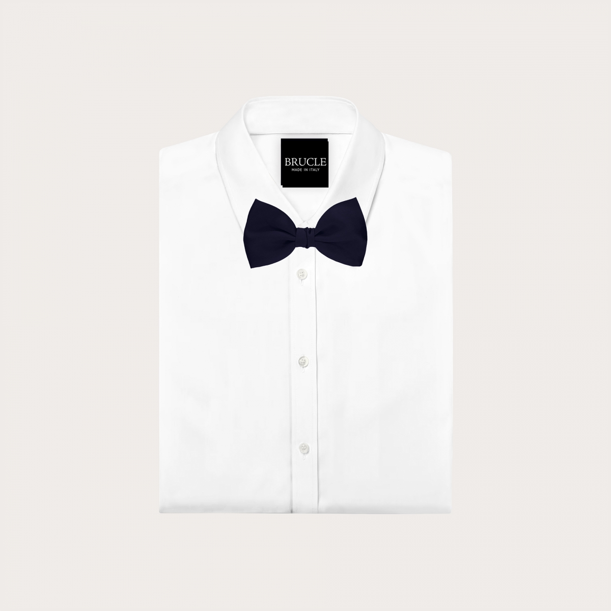Navy blue silk satin self-tie bow tie