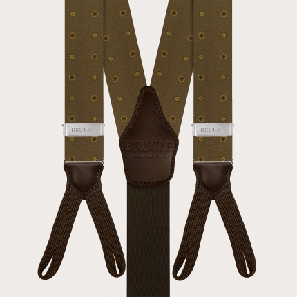 copy of Bretelles en soie marron à fleurs pour boutons ou clips