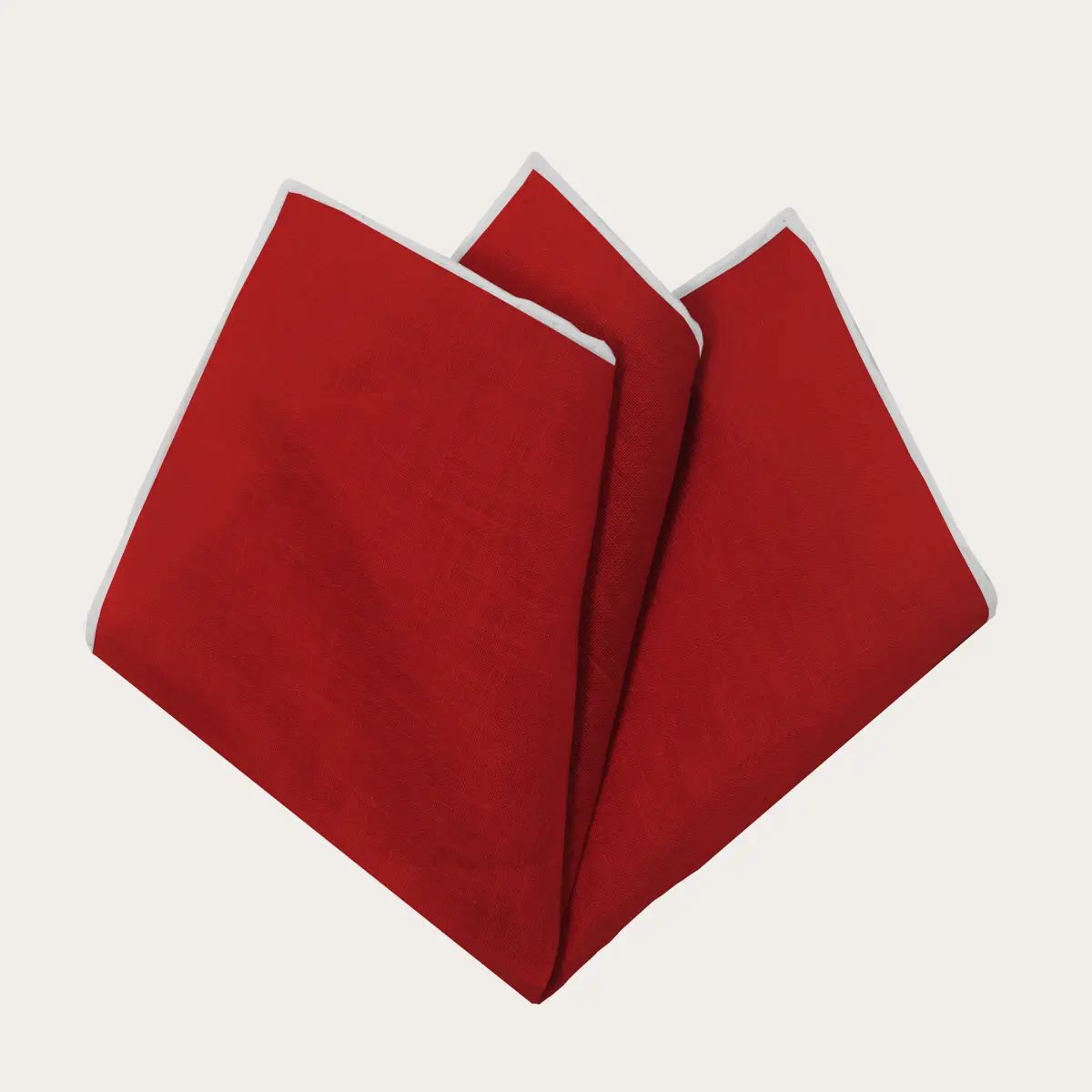 Fazzoletto da taschino rosso in lino con bordo bianco Fazzoletto da taschino rosso in lino con bordo bianco