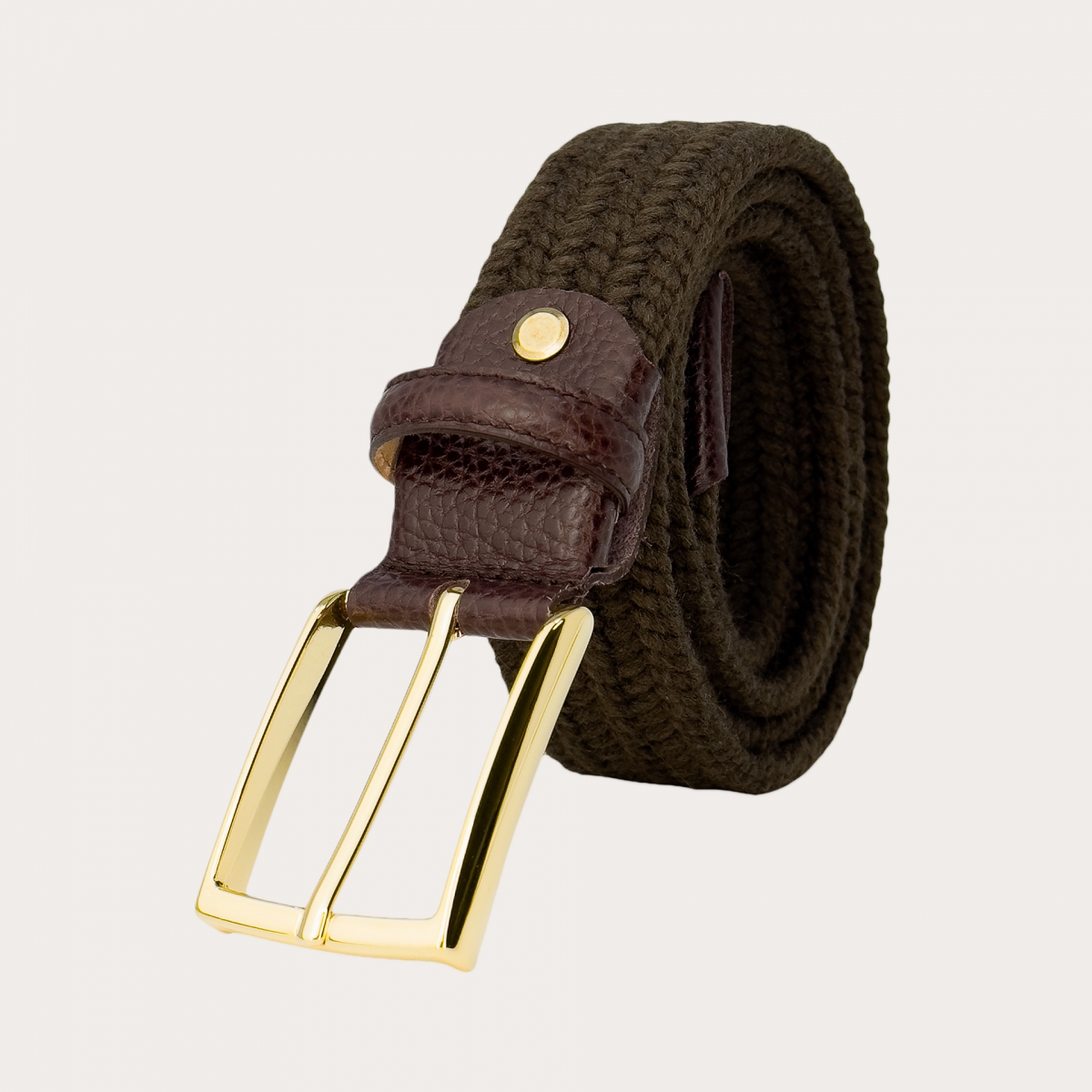 Matec 3 Cinture Elastiche Marroni - Intrecciate, Senza Nichel - 110x3,5 Cm - Alta Elasticità