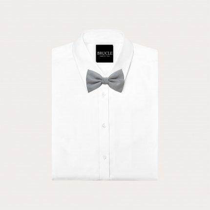 Pajarita gris de seda jacquard