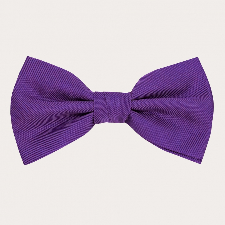 Jacquard silk bow tie purple