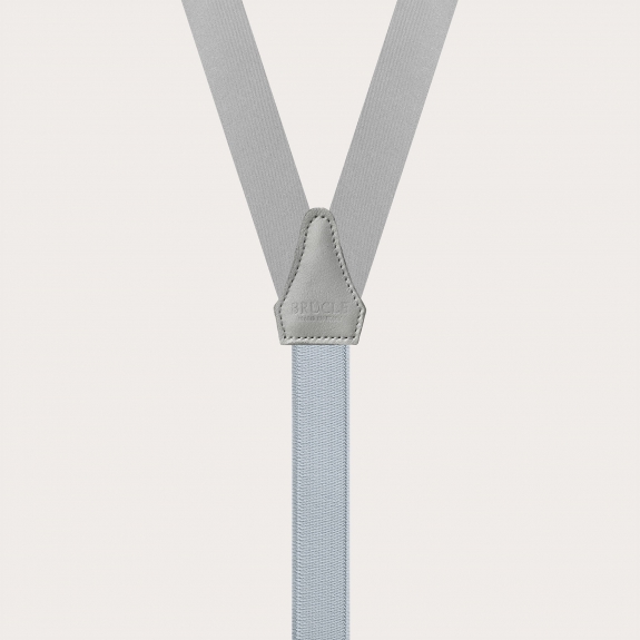 Tirantes estrechos en forma de Y en seda, gris