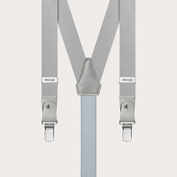 Tirantes estrechos en forma de Y en seda, gris