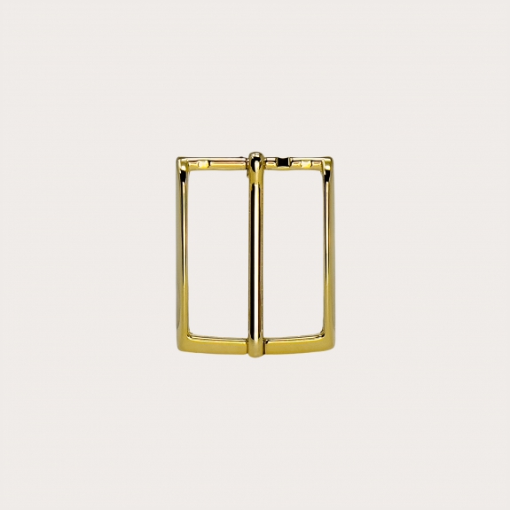 Polished gold square buckle for belts with 35 mm height