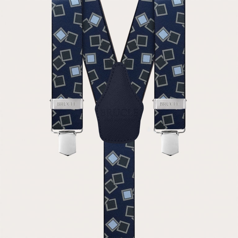 Tirantes elásticos con diseño azul y celeste