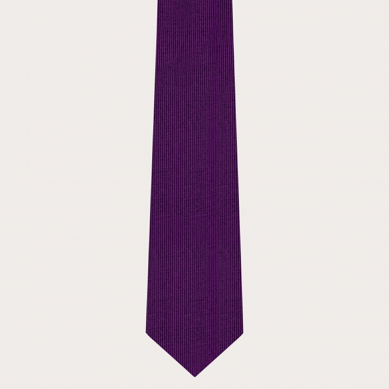 Cravate en soie jacquard violette