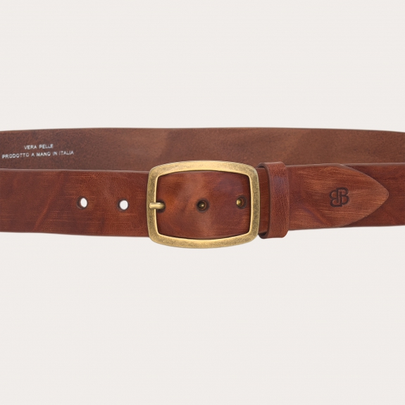 Ceinture décontractée en cuir avec effet vieilli