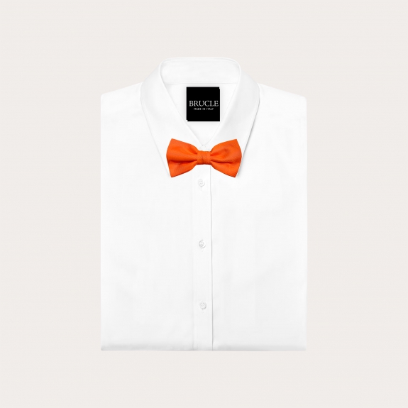 Pajarita naranja de seda jacquard