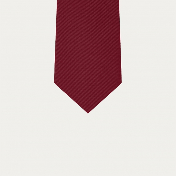 Corbata estrecha de seda, burdeos
