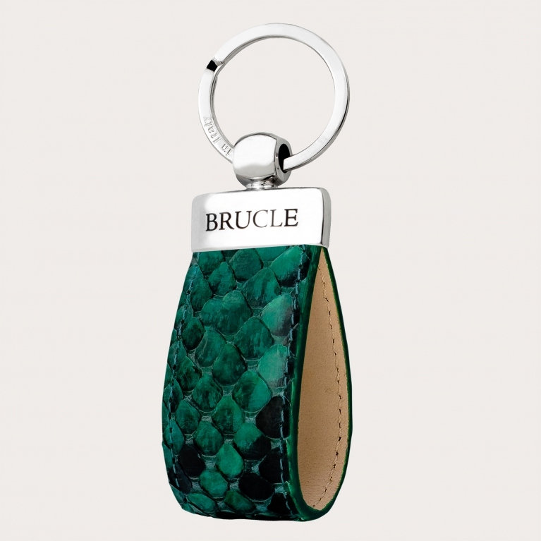 Hand-colored Green Python Keychain
