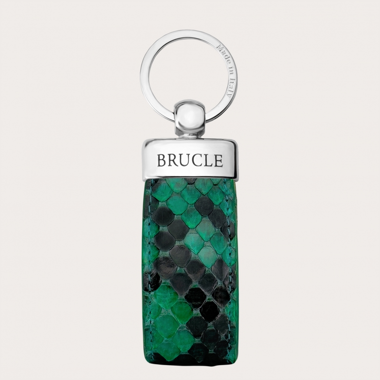 Hand-colored Green Python Keychain