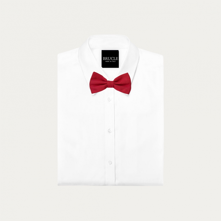 Papillon in seta jacquard rosso