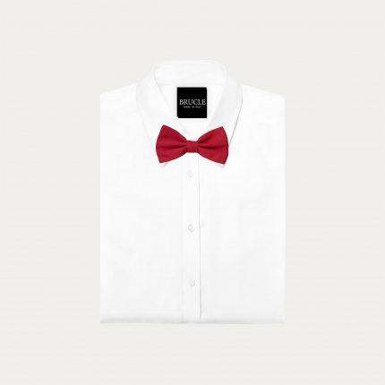 Papillon in seta jacquard rosso