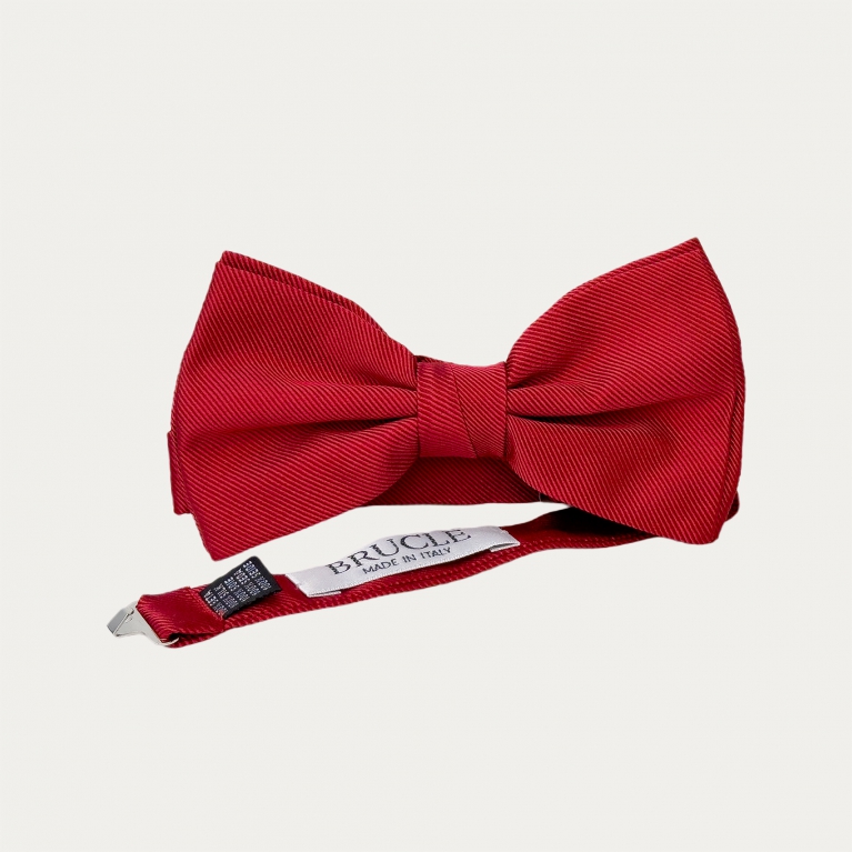 Papillon in seta jacquard rosso