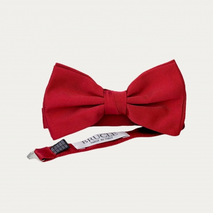 Papillon in seta jacquard rosso