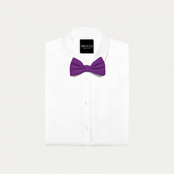 Purple silk bow tie
