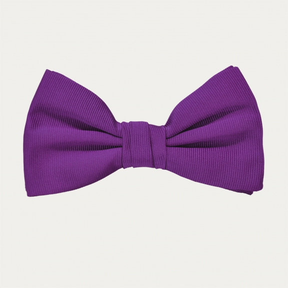 Purple silk bow tie