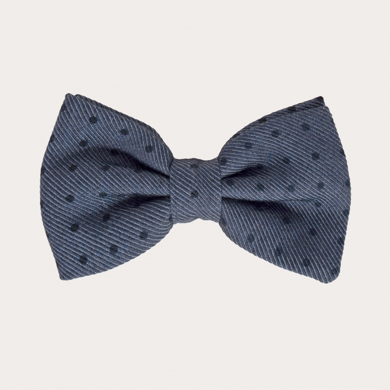 Silk pre-tied bow tie in powder blue jacquard silk