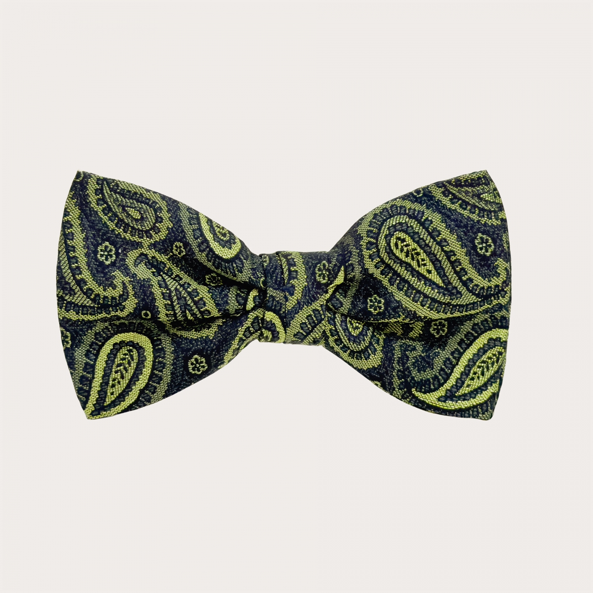 Papillon verde paisley in seta