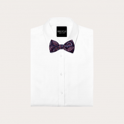 Papillon paisley bordeaux in seta