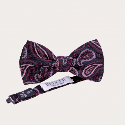 Papillon paisley bordeaux in seta