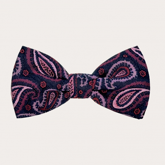 Bordeaux paisley silk bow tie