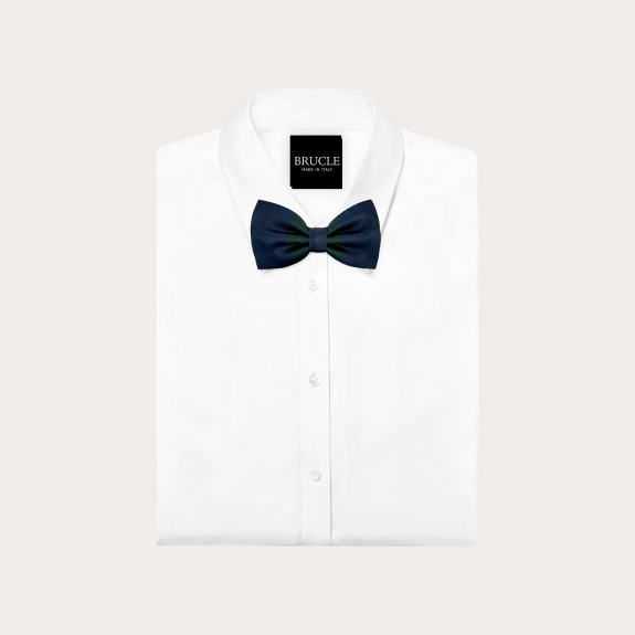 Green and blue regimental bow tie