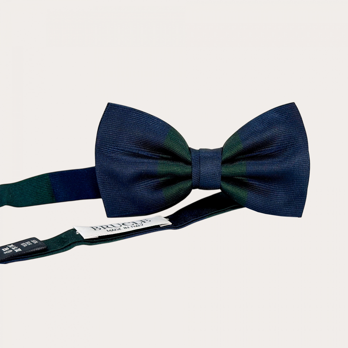 Green and blue regimental bow tie